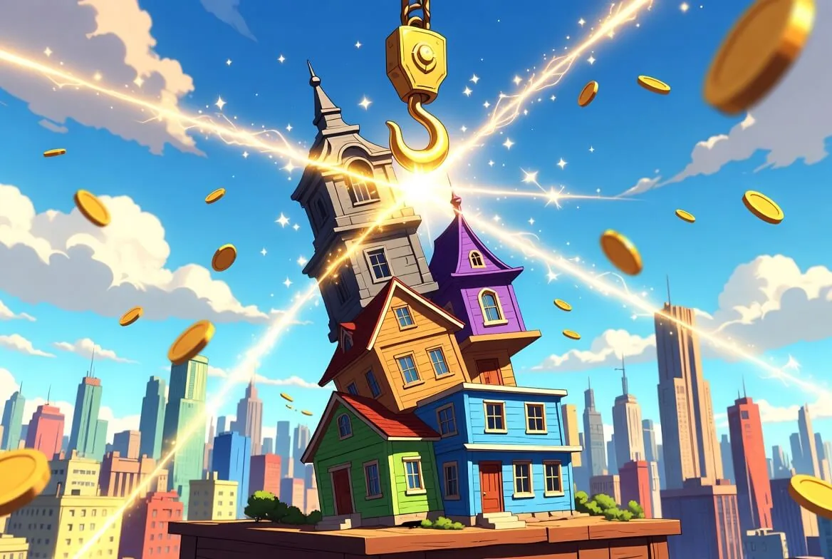 Tower Rush game tower climbing to a cash-out multiplier